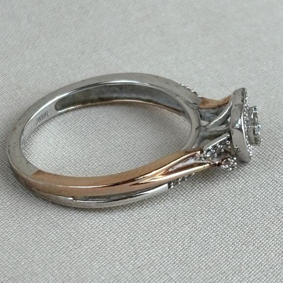 JWBR Diamond 925 Rose Gold Plate Heart Ring Anniversary Wedding Promise Sz 6.75 - Picture 8 of 13
